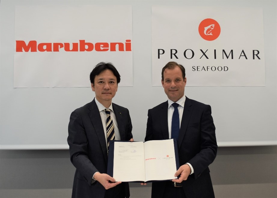 Marubeni General Manager of Fresh Food Dept. Kazunari Nakamura together with Proximar Seafood CEO Joachim Nielsen