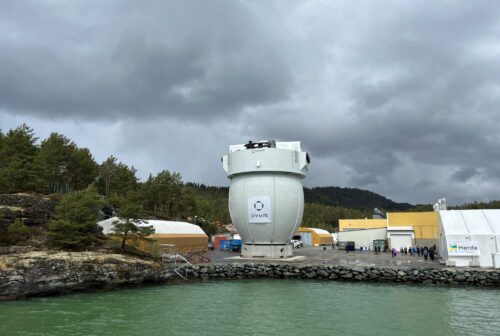 The Egg was positioned in place this past summer in Gjermundnes, Norway. Photo: Trine Forsland